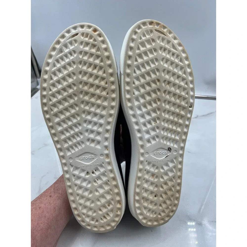 Crocs CitiLane Shoes Mens 13 Roka Black White Perforated Slip On Sneakers
